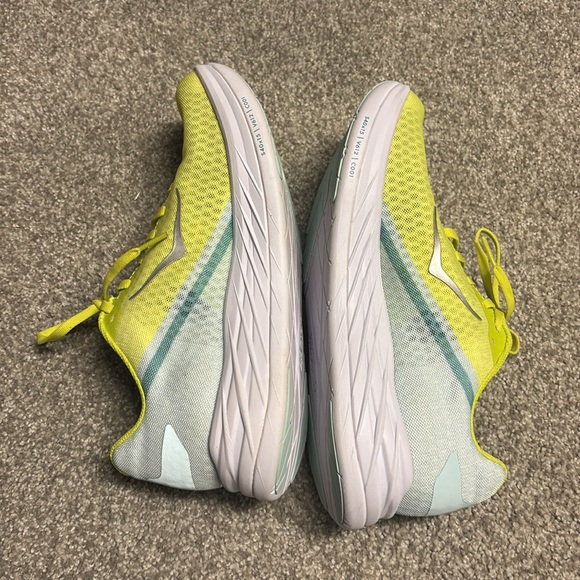 Hoka One One Lime Green Running Shoes with Gray Logo - Picture 3 of 7